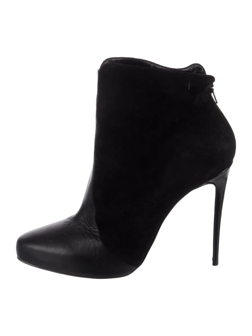 Christian Louboutin Gaetanina Paneled Ankle Booties Black Leather Suede 40 used